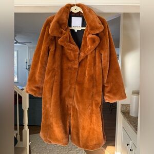 Women's Brown Faux Fur Coat